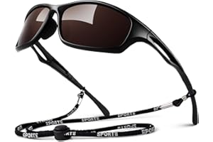 LINVO Occhiali da Sole Uomo Sportivi Polarizzati Guida Ciclismo Pesca TR90 Telaio Occhiali da Sole 100% Protezione UV