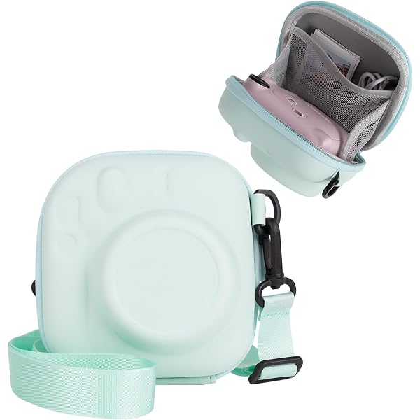 Étui De Protection étanche Et Anti-choc VINATO Pour Appareils Photo Mini – Sangle Amovible, Vert Menthe