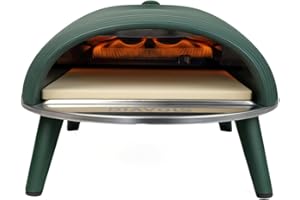 DeliVita Diavolo Gas-Fired Portable Pizza Oven – Powered by Propane, Butane or Camping Bottles, Includes Accessories - Folding Peel, Carry Case, Temperature Gun, Camping Regulator and Gas Regulator