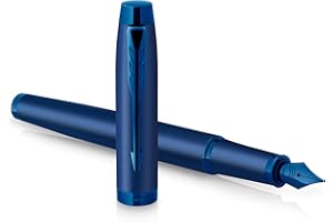 Pluma Estilográfica Parker IM Monocromática | Tinta Azul | Acabado y Detalles en Azul | Punta Fina | Estuche de Regalo