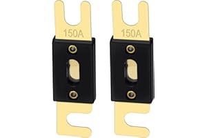 Heschen ANL Fuse ANL-150 150 Amp per auto Veicoli Sistema Audio Foglio Oro & Nero 2 Pack