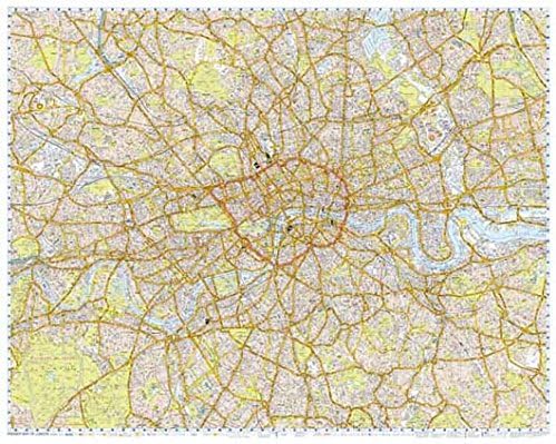OfficeForce Large Laminated A-Z Street WALL Map of London 122x98cm - With FREE OfficeForce Jotter Pad - Search: B00XHUFPCS for Map Fixing Kit &amp; Pins