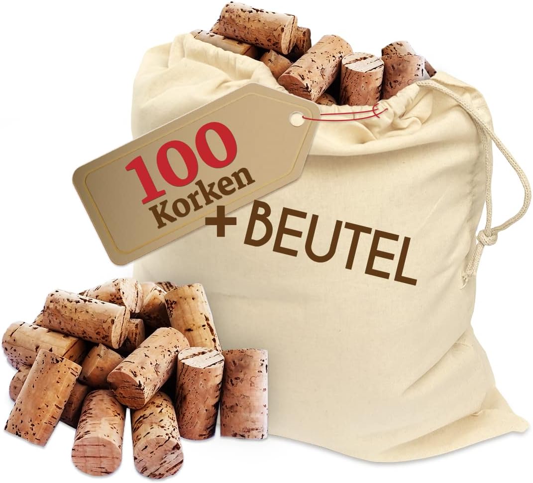 Corchos de Botella como tapones de vino para decorar, embellecer, artesanía - de naturaleza como suministros de manualidades para niños, suministros de pasatiempos para adultos 24mmx45mm (100 oscuro)