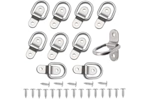 Esforzarse 10 Pezzi Anelli di Ancoraggio, con 20 Viti, Ancoraggi di Ancoraggio per carichi Pesanti,D Anelli di Fissaggio Anelli di Ancoraggio Ganci Ad Anello a D Robusto Anelli di Fissaggio Ganci