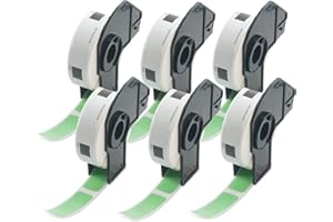 BETCKEY - 6 Rollen DK-11204 Mehrzwecketiketten Kompatibel mit Brother, 17mm x 54mm, 2400 Farbige Etiketten Grün für Brother QL Etikettendrucker