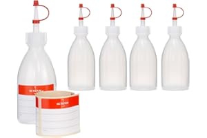 Octopus 5 x 100 ml Quetschflaschen, Spritzflaschen aus LDPE mit Tropfverschluss, Garnierflaschen, Dekorationsflasche für Küche, Hobby oder Labor