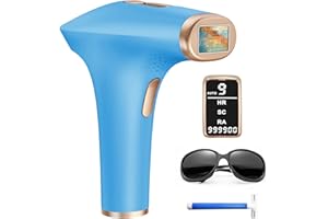 TIIMAGIC IPL Geräte Haarentfernung Laser mit 9 Energiestufen und 3 Funktionen HR/SC/RA, 999.900 Lichtimpulse Schmerzfreie Haarentfernung Laser für Männer, Frauen, Gesicht, Achseln, Beine, Körper Blau