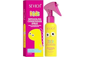 Sevich Detangler Spray för barn, lätt kamspray för barn med mjuka växtextrakt, reparerar skadat hår, tämjer krått hår och stärker den naturliga glansen, 100 ml