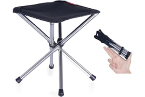 DEER PLATZ Tabouret Pliant d'Extérieur, Tabouret Pliant Portable Camping, Petit Tabouret de Camping, Mini Tabouret de Camping, Pour la Pêche, le Camping, Les Voyages, la Randonnée, la Plage, le Barbecue