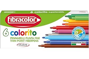 Fibracolor Colorito confezione 6 pennarelli punta fine superlavabili
