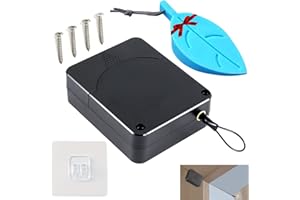 CHUAINXIN Cierrapuertas Automático con amortiguador, Cierre de Puerta Automático sin Taladrar, Con 1.5m Cuerda de Alambre, para Casa Utilizar Todo Tipo de Puertas Ligero, con 1 Tope de Puerta (Tracción de 800G)
