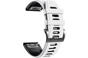 NotoCity Correa para Garmin fenix 6/6 pro, Fenix 7/7 Pro/5/5 Plus, Correa para Garmin Forerunner 935/945/955/965, correa 22mm para Garmin Epix (Gen 2), Instinct, Quatix 5/6/7 (Blanco-Negro)