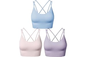 SEGRILA Sujetador Deportivo para Mujer, Acolchado, sin Aros, con Espalda Cruzada, para Yoga y Fitness