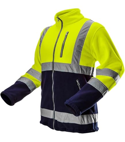 Vizwell Softshelljacke VW177 Leuchtgelb-marine Warnschutzjacke Softshell Jacke