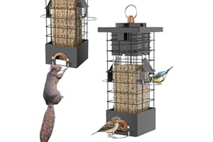 LTECARP Vogelfutterhaus Vogelfutterspender Hängend,Vogelfutterhäuschen aus Metall,um Eichhörnchen Daran zu Hindern,Futter zu stehlen,Futterhaus für Vögel Vogelhaus