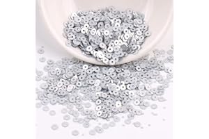 WAMBERE Lot de 2000 paillettes - Pour bricolage - Paillettes - Pour bricolage - Artisanat - Couture - Collage brillant - Décoration de mariage - 4 mm - Argenté