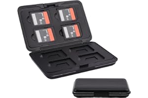 ALICER Custodia per schede di memoria impermeabile per 8 schede SDXC SDHC e 8 schede Micro SD TF Case Case Box – Memory Card Case (blu nerastro)