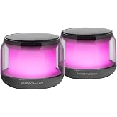 Mars Gaming MS-Aura, Bluetooth 5.3 Speakers, 15W Custom DSP Chipset, RGB Lighting with Clearview Design 360&ordm;, Compact Speaker