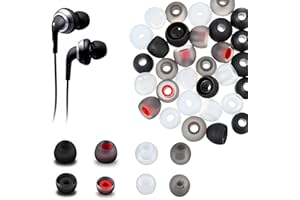 WOOXDYUK 48 Pieces Replacement Silicone Earplugs, Earphones Replacement Plugs, Replacement Pads, Ear Pads, In-Ear, 4 Color,3 Sizes (S/M/L), Compatible with Most In-Ear Headphones