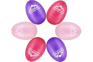 EASTROCK Egg Shaker Musik Percussion Klangeier Rhythmus Eier Set 6 Stück Geeignet für Berufstätige(Tiefrosa Lila Rosa）