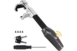 Turnart Steering Wheel Lock, Spoke Lock, 120dB Alarm Model, Fits Spokes up to 7cm, Includes 2 Keys and a Screwdriver, Black/Silver, 1 Unit