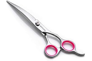 DONGKER Ciseaux de Toilettage pour Chiens, Ciseaux de Toilettage en Acier Inoxydable Ciseaux Lame Incurvée Gromming Chien Chat Salon de Coiffure/Ciseaux Courbes
