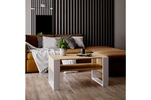 MRBLS_HOME MRBLS - Tavolino da caffè in legno (rovere bianco opaco) - 92 x 45 x 53,6 cm (larghezza x altezza x profondità)