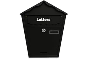 iTrend Wall Mounted Lockable Waterproof Mailbox with 2 Keys – Durable Steel Post Box with Secure Lock, Rust-Resistant Finish, for Home, Office Outside or Door – Black