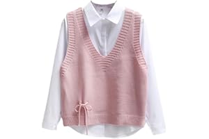 REHJJDFD Women Sleeveless Vest Solid Knitted V Neck Pullovers Jumper Top