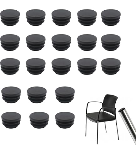 20 Tappi Terminali Per Tubi Tondi Da 33,7 Mm (1 Pollice), In Plastica PE, Colore Grigio, Made In EU - 5