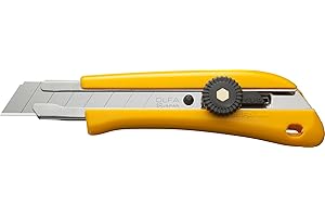 Olfa 101901 Cúter con cuchilla, bloqueo de rueda y mango ergonómico, Negro, 18mm cutter bn-l