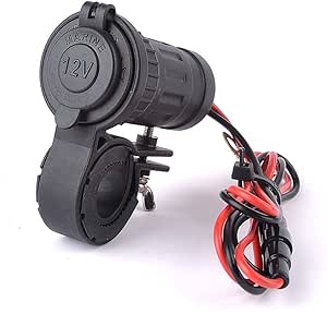 WINOMO Steckdose Zigarettenanzünder 12V-24V mit Halterung wasserdicht (schwarz)