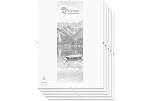 CLAMARO 'N°1' Frameless Picture Frame Clip Frame Pack of 5 21 x 29.7 cm (DIN A4) Modern Picture Holder for Stylish Gallery Presentations with White Laminated MDF Wood Back Panel and Acrylic Glass