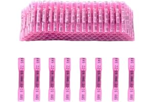 CEEYSEE 100Pcs of Red Heat Shrink Butt Connector 22-16 AWG Insulated Waterproof Marine Automotive Wire Crimp Terminal（RTH)