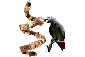 Bird Toys, Bird Chewing Hanging Toy,Parrot Toy Natural Wooden Chewing Tearing Toys for Medium Birds,Aviary Hanging Toys