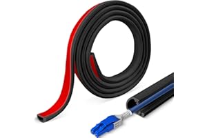 YOUSHANGRO 3M Minikabelkanäle Selbstd Schwarz, Flexibler Kabelkanal Semirund zur saubere Kabelverlegung, Kabelabdeckung Kabelschacht für Wand, Boden, Büro, Zuhause