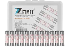 ZETMET 28 x 3Amp Fuses BS1362 Electrical Ceramic Household Domestic Mains Plug Top Fuses
