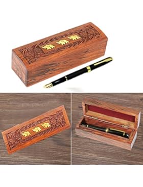 Weihnachten oder Geburtstagsge schenk, Stifftehalter Carving Inlay mit 3 Elephant Pen Box, Holz Stift / Stifthalter...