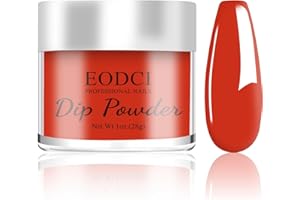 EODCI Poudre à Ongles, 28g Rouge Dipping Powder Manucure pour Ongles Français Kits, Manucure Salon DIY, Sans Odeur & Durable, Lampe à Ongles Non Requise