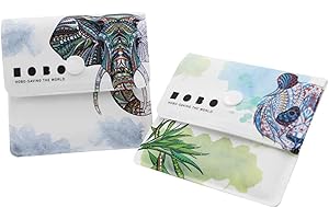 Reccisokz Bolsas de Ceniza 2 de Bolsillo Blancas - PVC Resistente al Fuego - Sin olores - Compacto portátil - Pez Arco Iris de diseño Exclusivo y Gato psicodélico (Panda y elefante)