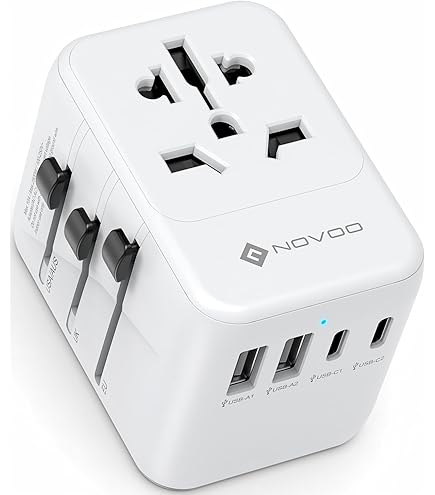 Adaptateur de voyage universel compact 150 pays avec port USB charge rapide 2,1A