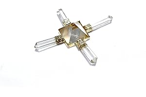 Jet International Women's Exquisite Crystal Quartz Pyramid Energy Generator Conical 4 Points Wow Healing Reiki Sacred Gift Pyramid Generator Crystal Pencil Point Programmable Divine Spiritual Crystal
