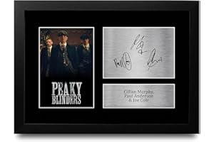HWC Trading FR A4 Cillian Murphy Paul Anderson & Joe Cole Peaky Blinders Tommy, Arthur, John Shelby Gifts Printed Signed Autograph Picture for TV Show Fans - A4 Framed