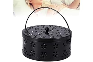 WENYUE Porta Antizanzare Giardino Porta Antizanzare Spirale di incenso Porta Bobina per Zanzare Supporto di Incensi Classico del Metallo Scatola Antizanzare per Porta Incenso in Metallo con Bruciatore