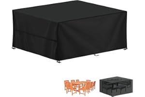LAMUNI Housse Table Jardin 180x150x75cm Bâche Table de Jardin Imperméable Bache de Protection Exterieur Salon de Jardin, 420D Oxford Housse pour Mobilier de Jardin, Ensembles de Table et de Canapé