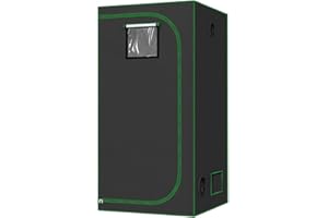 WOLTU Tente de Culture Hydroponique 100x100x200cm, Chambre de Culture avec Fenêtre d'Observation, Petite Serre Intérieure, pour Plantes, Fleurs, Légumes à Domicile, en Mylar Réfléchissant + Noir