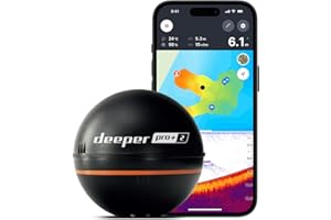 Deeper Pro+ 2 Fish Finder - Sonar da Pesca con GPS, Ecoscandaglio Wireless da Pesca, Cerca Pesci, Trova Pesci, Localizzatore Pesci, Per Kayak, Barche, Pesca sul Ghiaccio, Radar Pesci, Con App Gratis