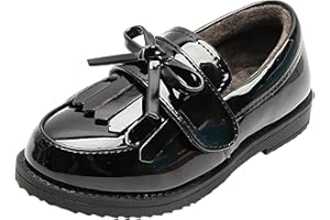 RISMART Ragazze Scivolare su Oxford Scarpe Bambino Matrimonio Chiesa Microfibra Scuola Uniforme Mocassini