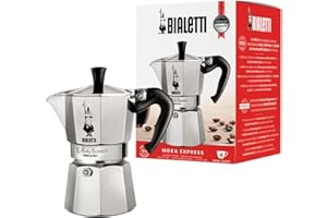 Bialetti Caffettiera Moka Express 4 Tazze, Manico Anti Scottatura, Non Adatta A Induzione, 4 Tazze (190 Ml), Alluminio, Argento, ‎24.99 x 19.99 x 18 cm, 580 grammi