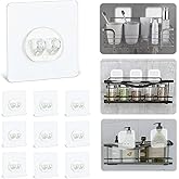 Alper Bathroom 10-Piece Strong Self Adhesive Hooks, Corner Shelf Shower Hook, Waterproof Hanger Shelf Holder Adhesives, Transparent
